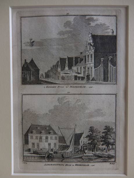 Medemblik. - 't Koggen Huis te Medenblik, 1726/ Admiraliteits Huis te Medenblik, 1726.