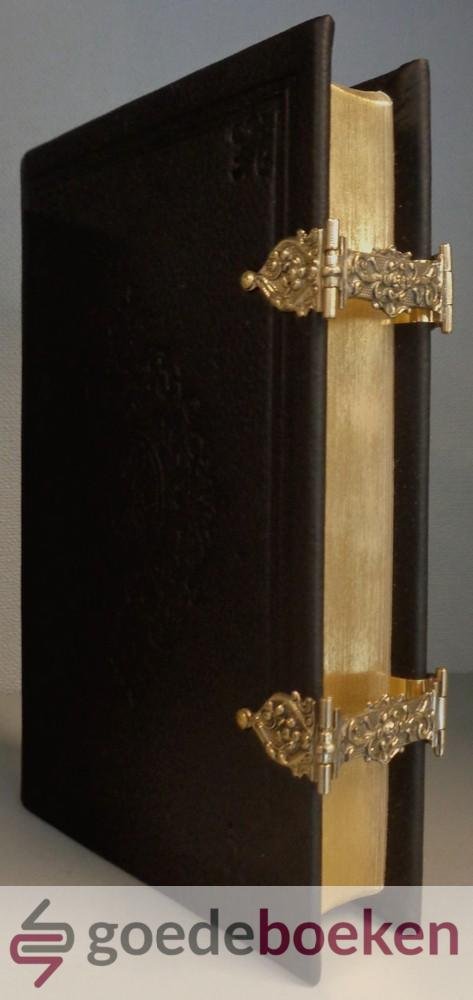 Statenvertaling, - Luxe Bijbel, zwart leer met koperen sloten *nieuw*