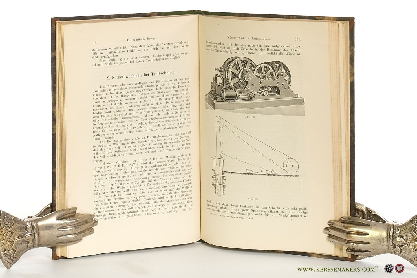 Schmidt, Fritz. - Die Schachtfördermaschinen. Zweite, vermehrte und verbesserte Auflage. Erster Teil. Die Grundlagen des Fördermaschinenwesens. Mit 178 Abbildungen im Text.
