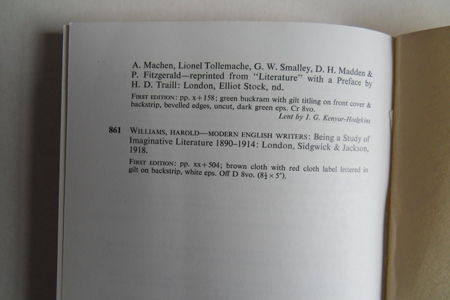 Krishnamurti, dr. G. (compiled by). - The Eighteen-Nineties. - A Literary Exhibition. - September 4 - 21 1973. [ Total of 861 entries ].