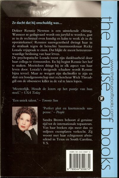 Brown, Sandra .. Vertaling Yvonne Kloosterman  .. Omslagontwerp  Marry van Baar - De obsessie .. ze dacht dat hij onschuldig was