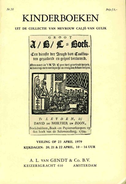 Veilingcatalogus - Kinderboeken uit de collectie van mw Caljé-van Gulik. Veiling op 23 april 1979