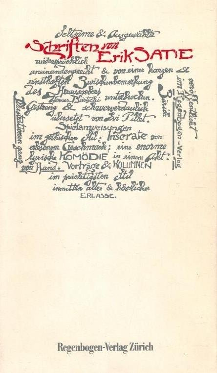 BARTSCHI, Werner - Erik Satie Schriften