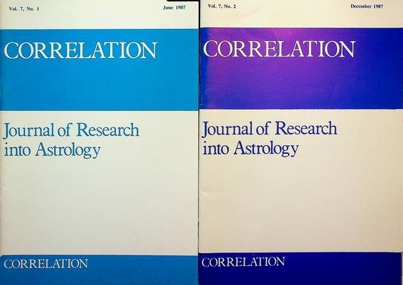 Best, Simon T. [editor] - Correlation. Journal of Research into Astrology. Vol. 7, No. 1 and 2. 1987