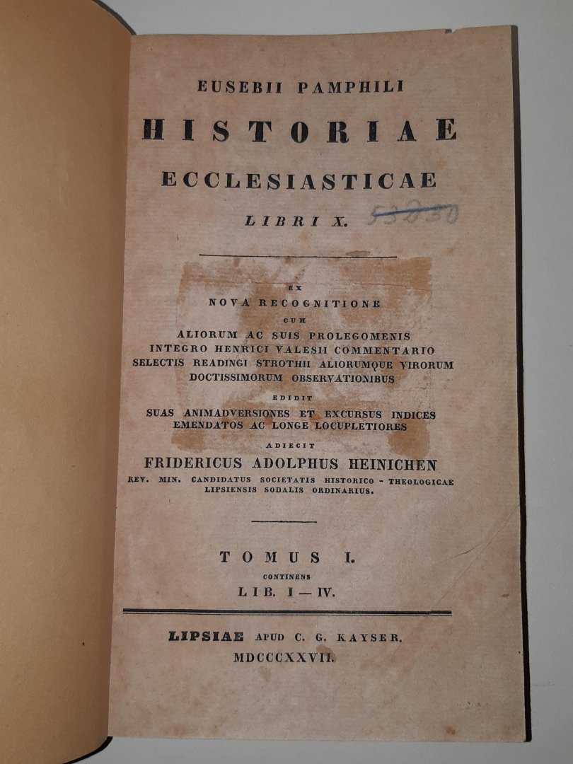 Pamphili, Eusebii - Historiae Ecclesiasticae. SET 10 delen in 3 banden