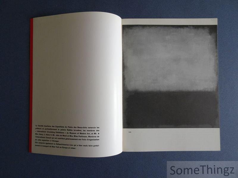 Mark Rothko / Peter Selz. - Mark Rothko, janvier 1962, Palais des beaux-arts, Bruxelles.