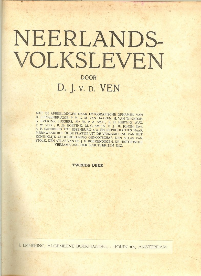 Ven, D.J. van de.  te Oosterbeek - Neerlands Volksleven.