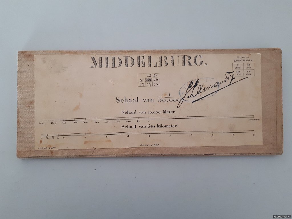 Kwartbladen - Kaart 48: Middelburg - Schaal van 1:50.000