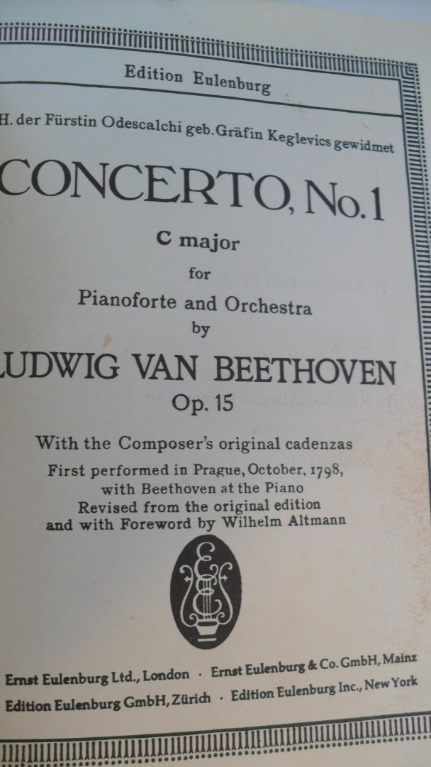 Beethoven l.van - Beethoven Piano Concerto, No.1 C major, op.15  en veel meer