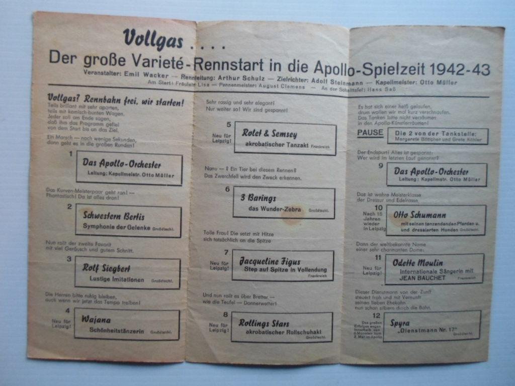  - Folder Apollo Varieté, Leipzig