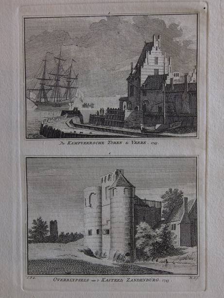 Veere.. - De Kampveersche Toren te Veere. - Overblyfsels van 't Kasteel Zandenburg.