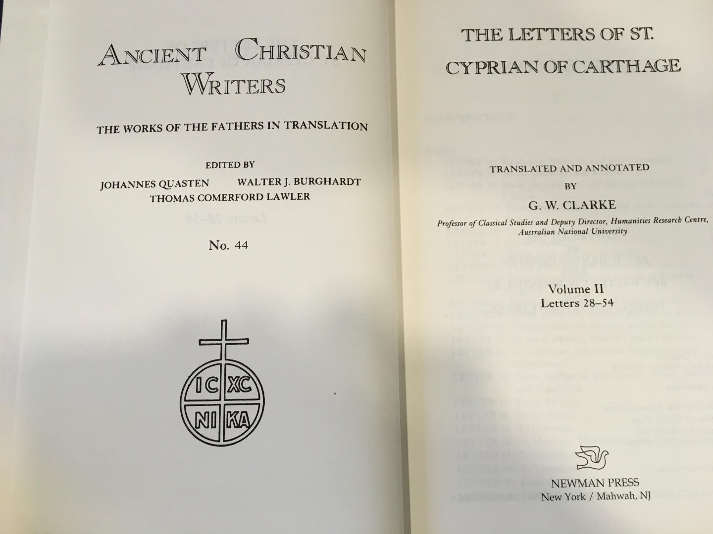 Clarke, G. W. - The Letters of St. Cyprian of Carthage vol II