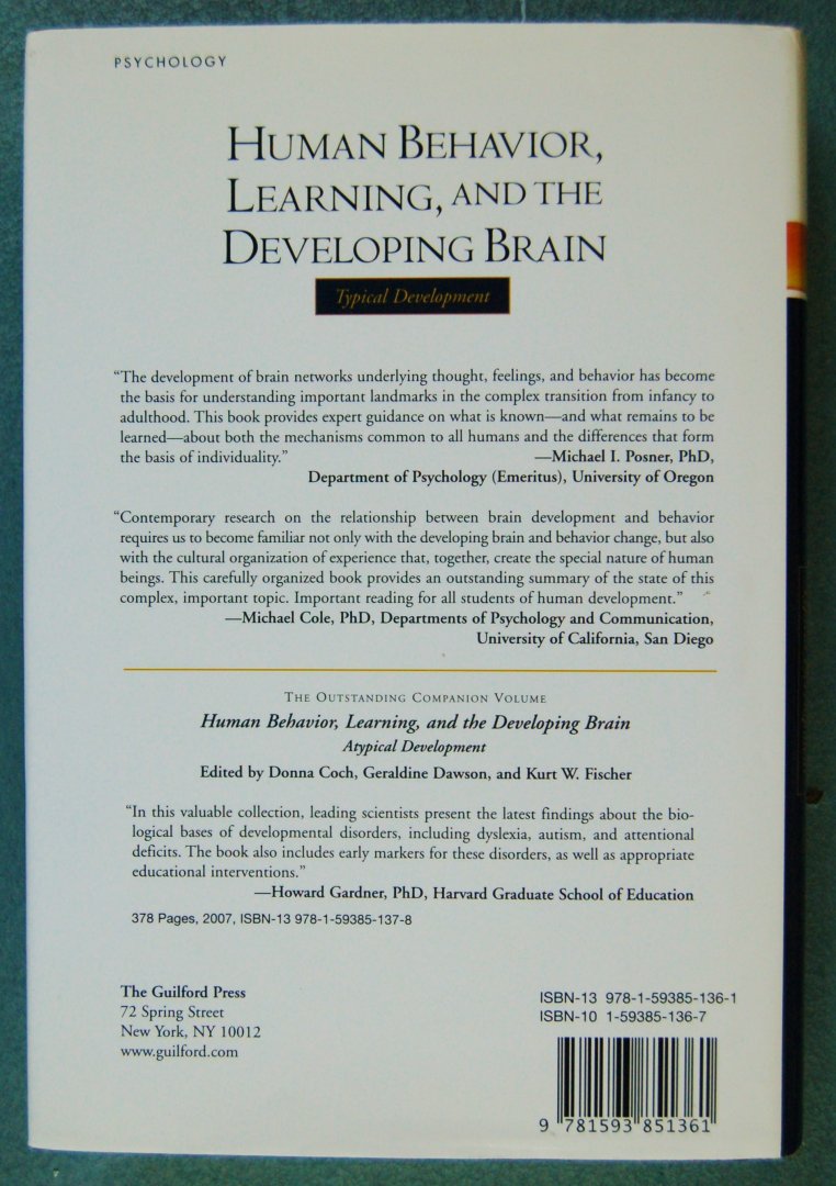 Coch, Donna / Fischer, Kurt W. / Dawson, Geraldine - Human Behavior, Learning, and the Developing Brain / Typical Development