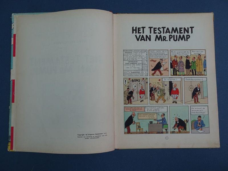 Hergé. - De avonturen van Jo, Suus en Jokko. Stratokruiser H. 22. 1e episode. Het testament van Mr. Pump.