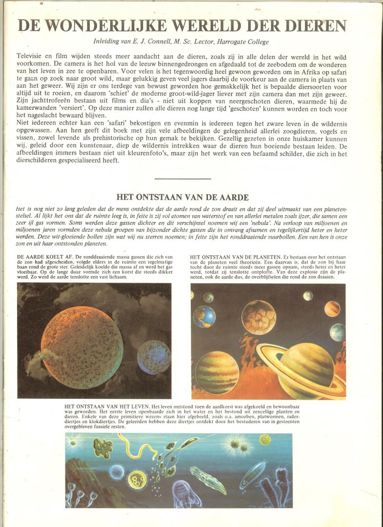 Connell  E.J. Inleiding   M. Sc. Lector  Harrogate College - De wonderlijke wereld der dieren