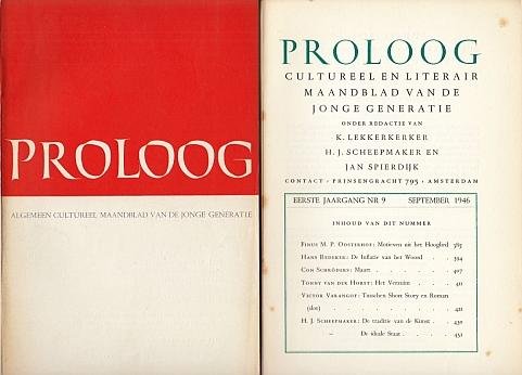 PROLOOG. - Cultureel en literair tijdschrift van de jonge generatie.