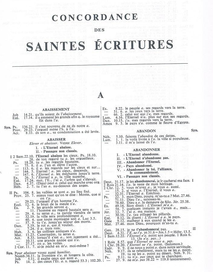  - Concordance des Saintes Ecritures  Huitieme Edition