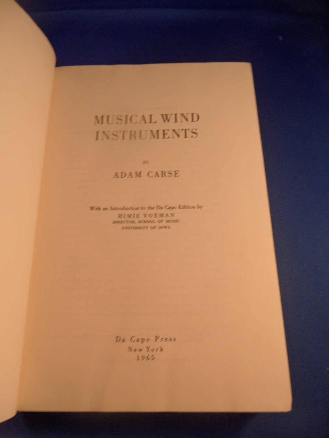 Carse, Adam - Musical wind instruments