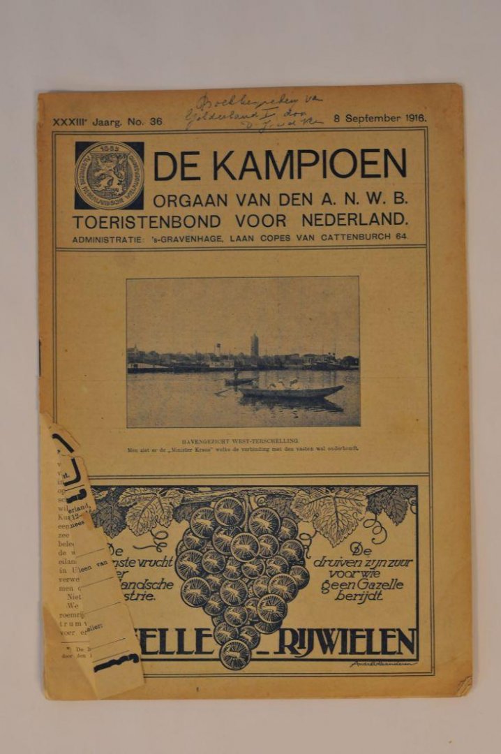 Diversen - De Kampioen, 1915-1916, nummer 10, 33 en 36 (4 foto's)