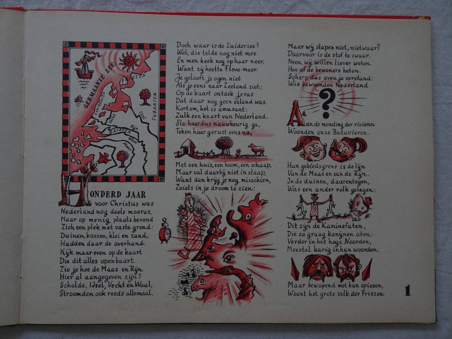 Aafjes, Bertus & Worm, Piet. - De vrolijke vaderlandse geschiedenis; van de Batavieren tot de Gouden Eeuw.