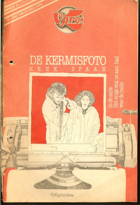 Collectorsitems - 7 delen VPRO gids 1979 Het enige wat ze aan had was de radio. Korte verhalen uit de gidsen nr 27 t/m 33 met afbeeldingen op de omslagen van de gidsen. Jan Willem van de Wetering: Het meisje violet; Anton Haakman: Niets aan de hand; Henk Spaan: De ker