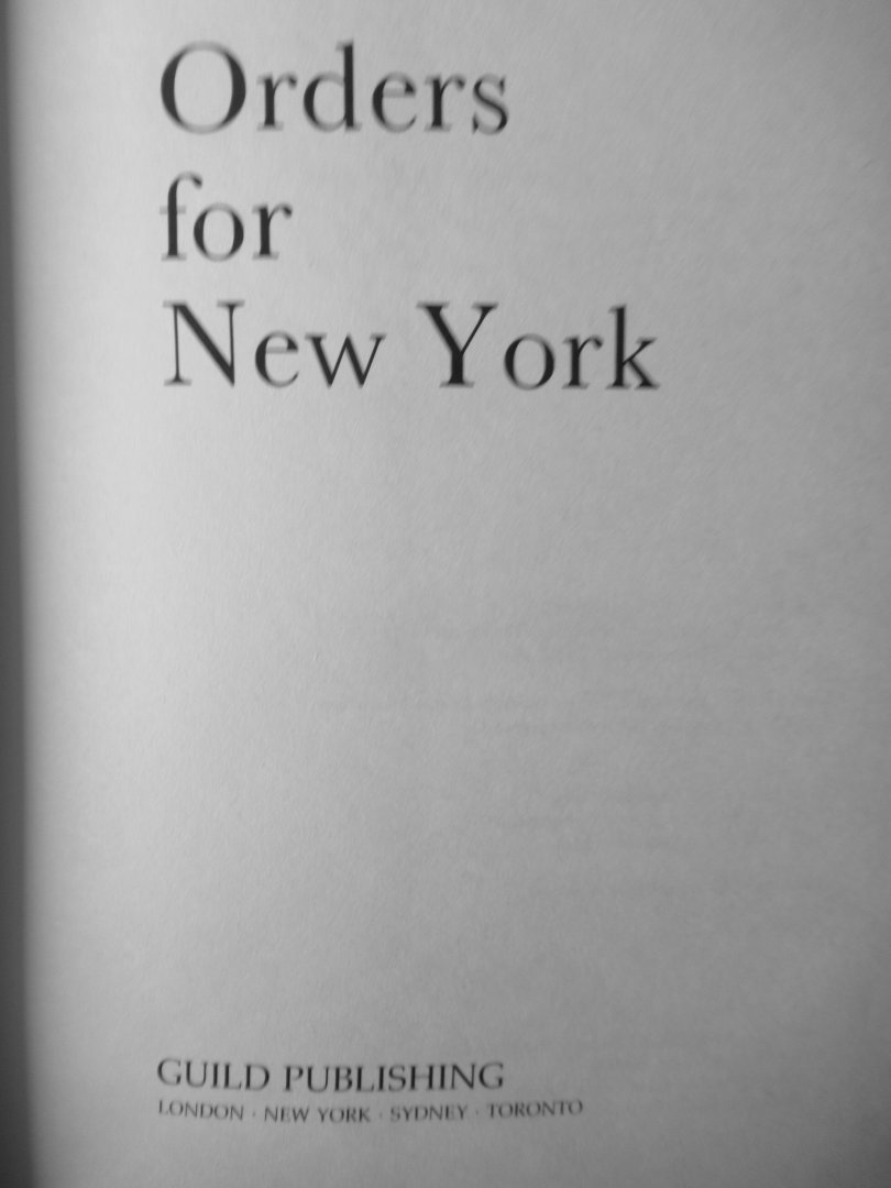 Thomas, Leslie - Orders for New York