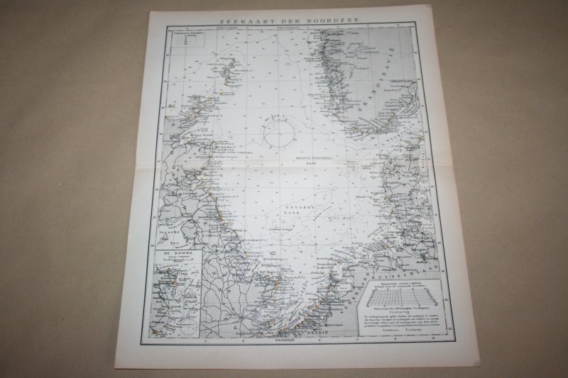 Boekwinkeltjes.nl - - zeekaart van de Noordzee - circa 1905