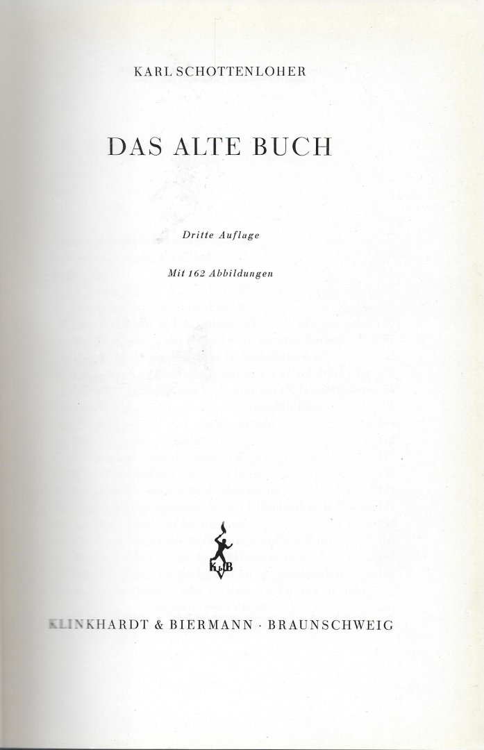 SCHOTTENLOHER, Karl - Das alte Buch