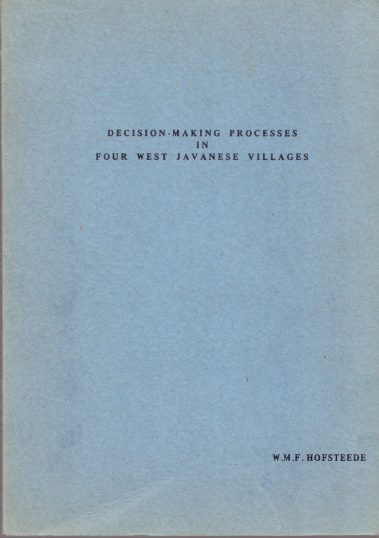 Hofsteede, W.M.F. (ds1295) - Decisionmaking processes in four west javanese villages