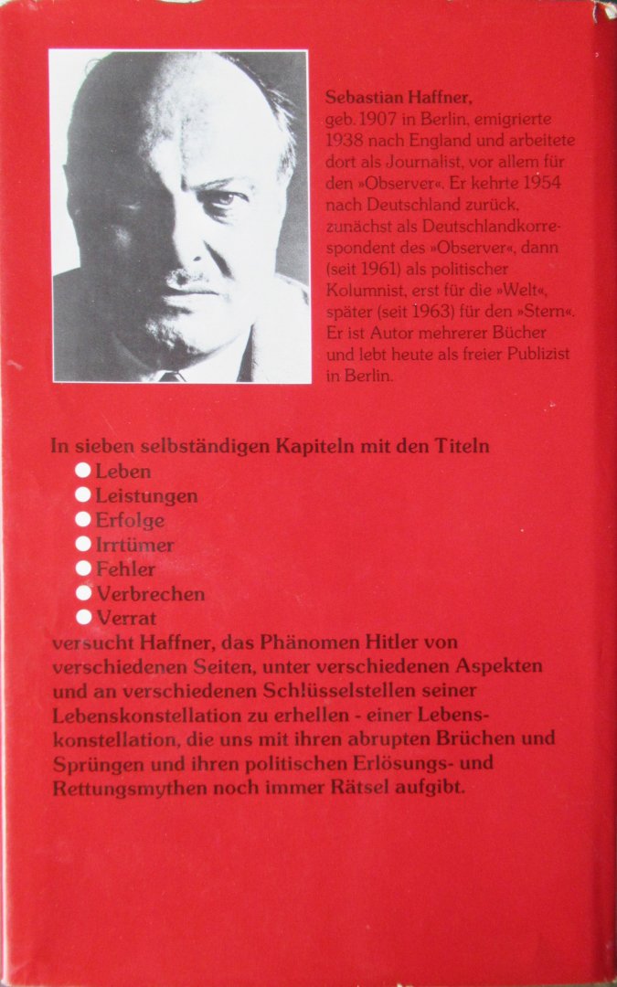 Haffner, Sebastiaan - Anmerkungen zu Hitler