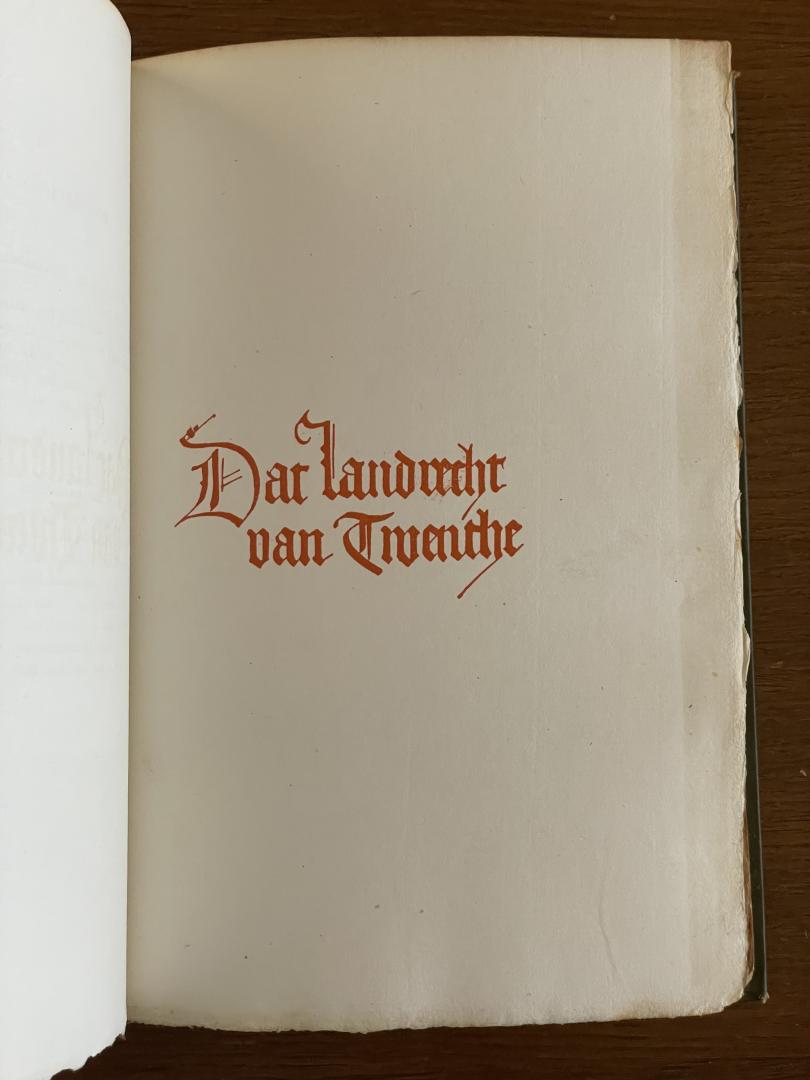 Winhoff, Melchior (ed. Mr. R.E. Hattink) - Lantrecht der Thwenthe declareert