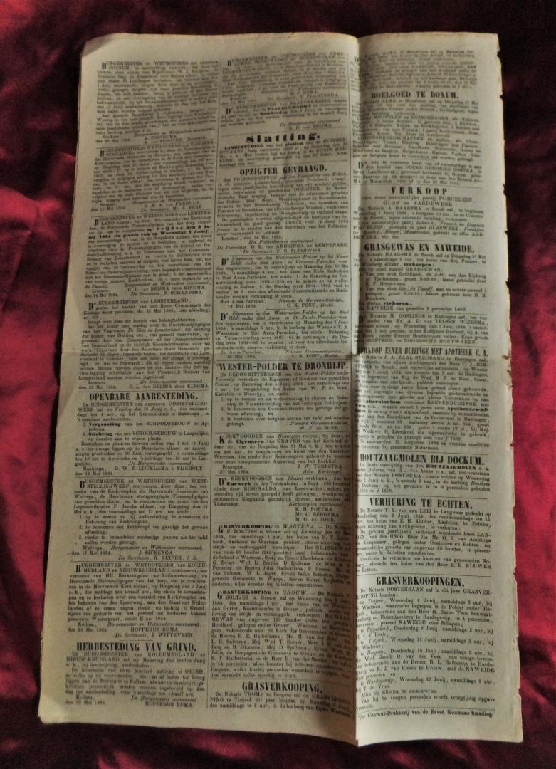  - Pamphlet/Newspaper: Leeuwarder Courant, no 43 vrijdag 27 mei 1864
