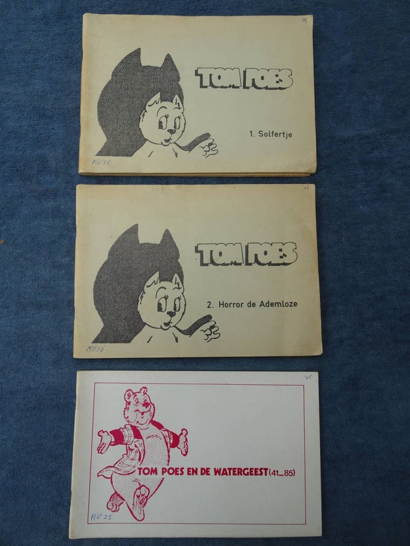 Toonder, Marten. - Tom Poes en de Watergeest (41-85)/ Tom Poes 1. Solfertje (613-699)/ Tom Poes 2. Horror de ademloze. 3 delen.