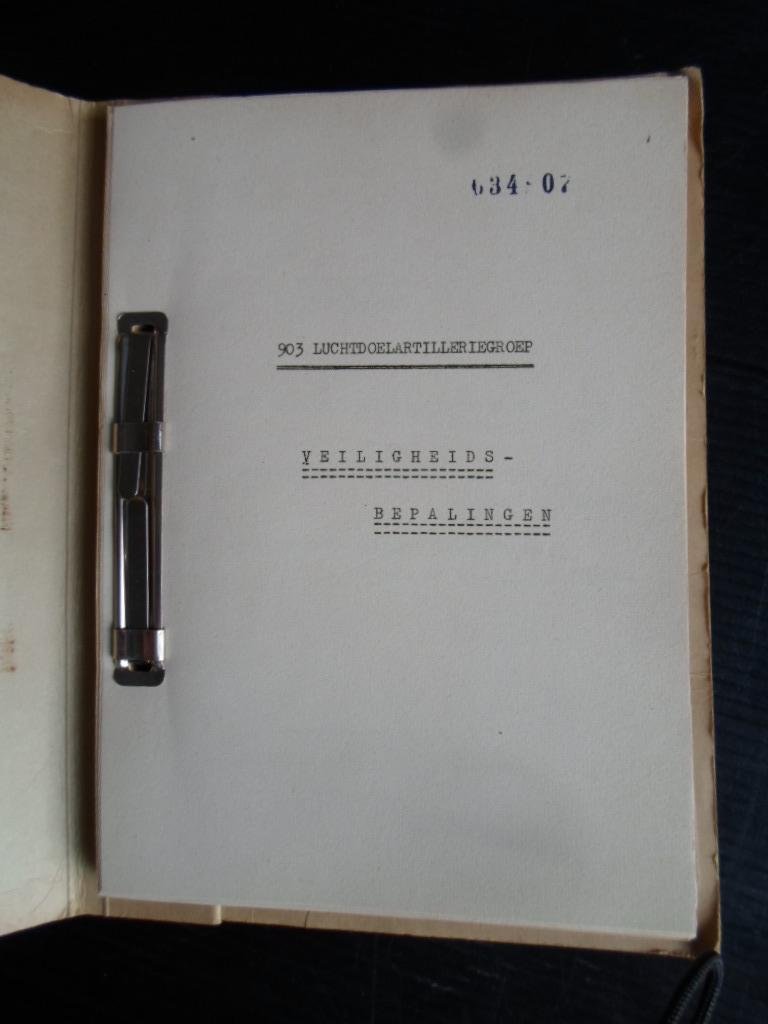  - Luchtdoelartillerie, Veiligheidsbepalingen [betreffende terreinen, munitie, wapens en toestellen], 903 Luchtdoelartilleriegroep