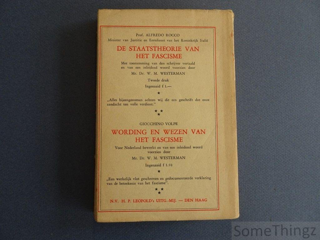 Paul Einzig. - De economische grondslagen van het fascisme.