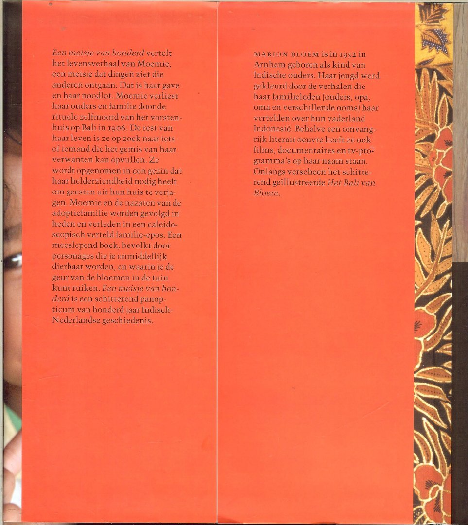 Bloem, Marion  Omslagontwerp  Nico Richter  Foto omslag en foto  auteur  Ivan Wolffers - Een meisje van honderd
