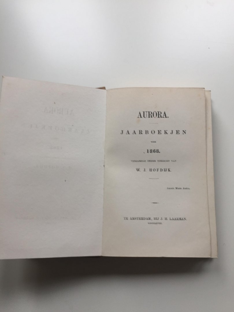 Hofdijk, W.J. (verz.) - Aurora, Jaarboekjen voor 1868
