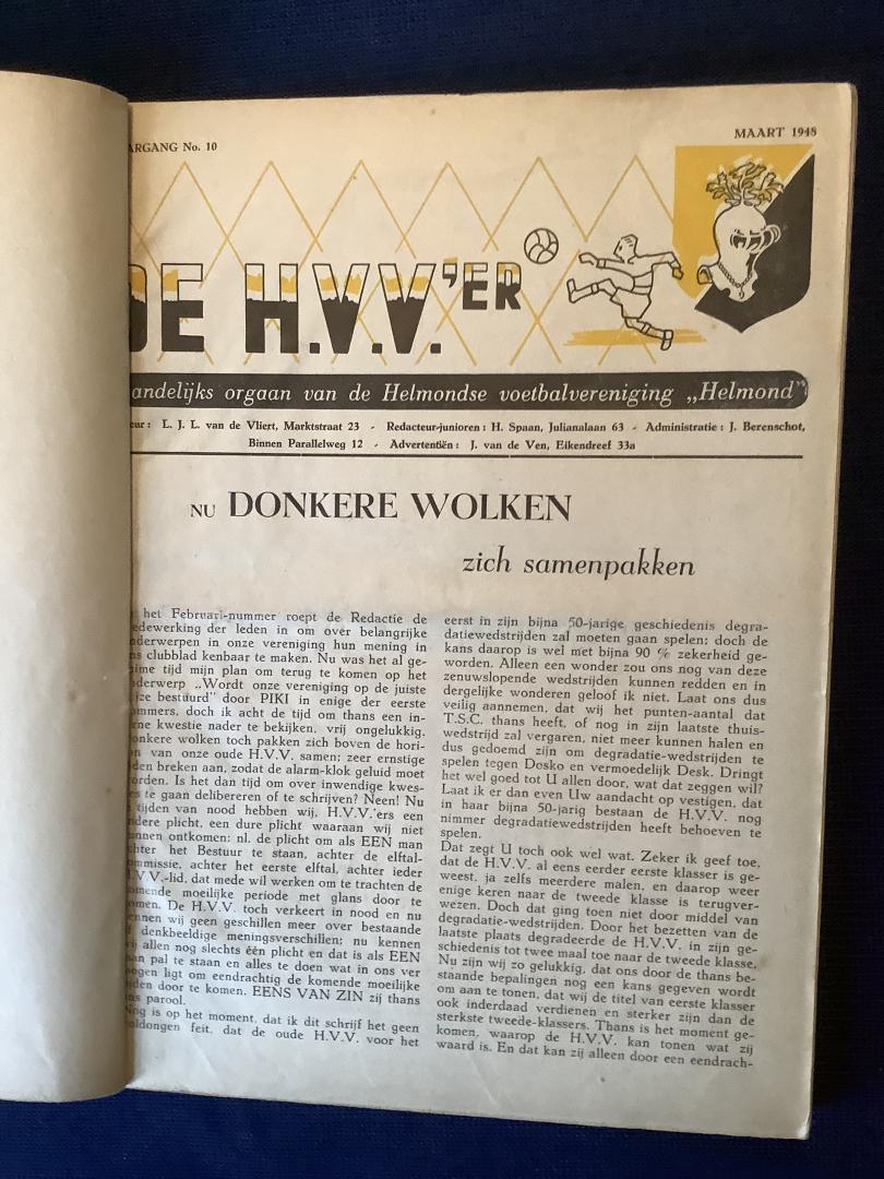 Hvv Helmond - De HVV-er Helmondse voetbalvereniging  jaargang 1948