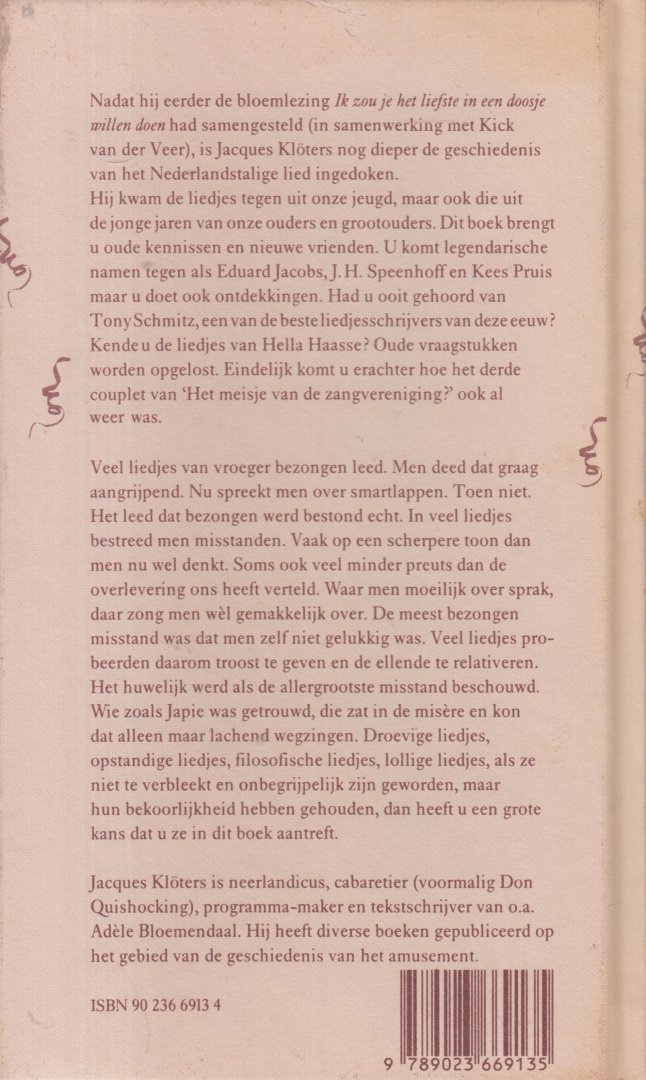Klöters en Kick van der Veer (samenstelling), Jacques - Omdat ik zoveel van je hou - Nederlandse chansons en cabaraetliederen 1895 - 1958