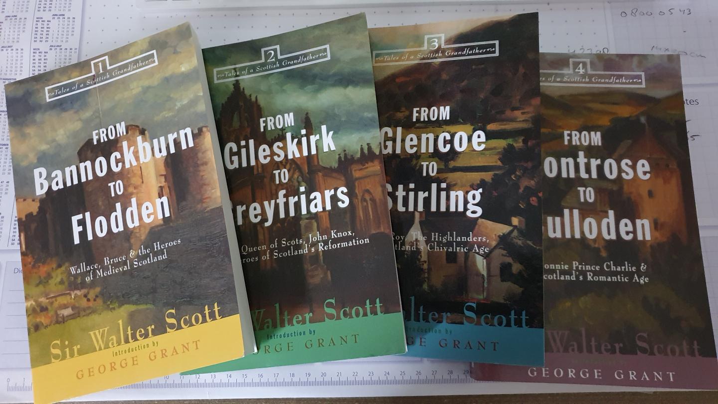 Scott Walter Sir (1771-1832) - 4 volumes Scott's history of Scotland, Tales of Scottish Grandfather, introduced by George Grant, zie bij meer info voor de titels.