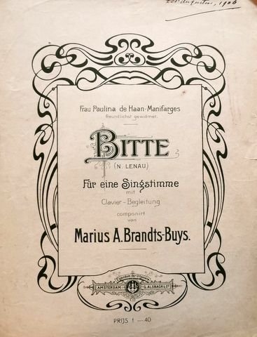 Brandts Buys, M.A.: - Bitte (N. Lenau) für eine Singstimme mit Clavier-Begleitung