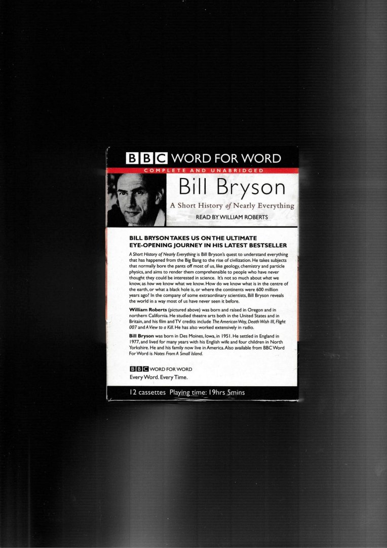 Bryson, Bill - A Short History of Nearly Everything.  (audiobook)