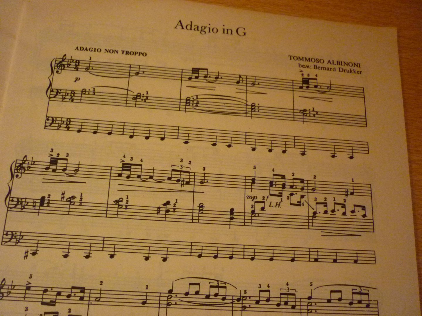 Drukker; Bernard - Albinoni; T; Adagio in G  /  J.C. Bach: Sinfonia in F; (arranged by Bernard Drukker)