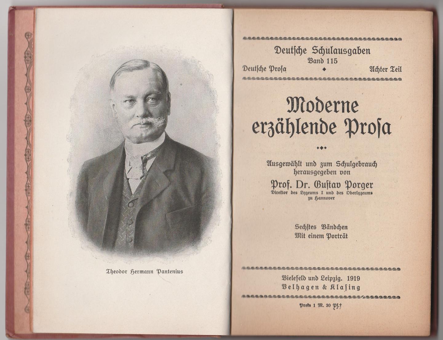 Porger, Prof.Dr. Gustav - Moderne erzählende Prosa