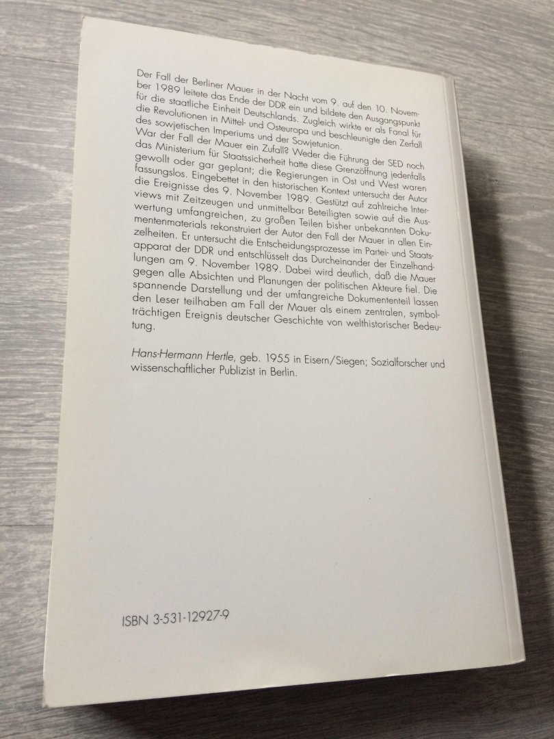 Hans Hermann Hertle - Der Fall der mauer