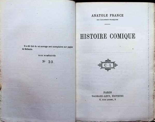 Anatole France - Histoire Comique