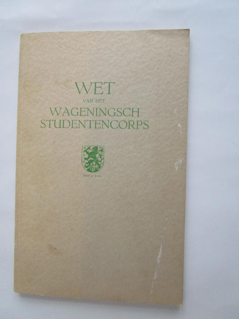 Veenman, uitgeverij - Wet van het Wageningsch Studentencorps