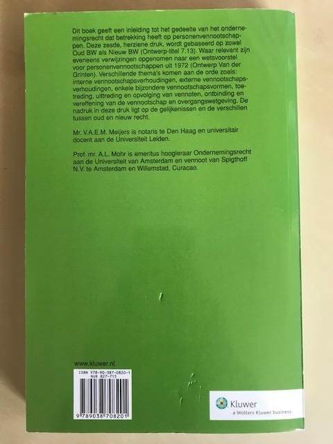 Mohr, A.L. - Van personenvennootschappen / naar huidig en toekomst recht