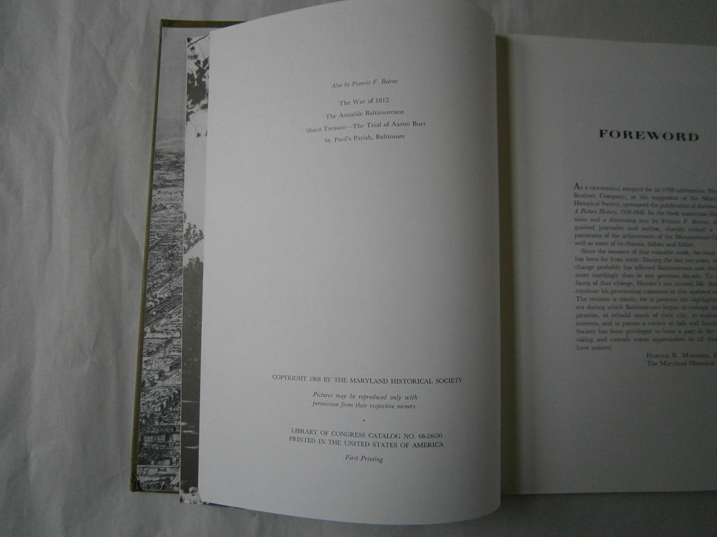 Beirne, Francis F. - Baltimore .... a picture history 1858-1968