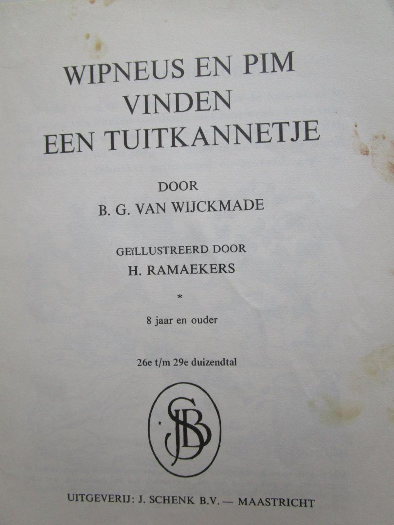 Wijckmade, B. W. van (auteur)  Raemakers, H. (illustraties) - 30 WIPNEUS, PIM  vinden een tuitkannetje